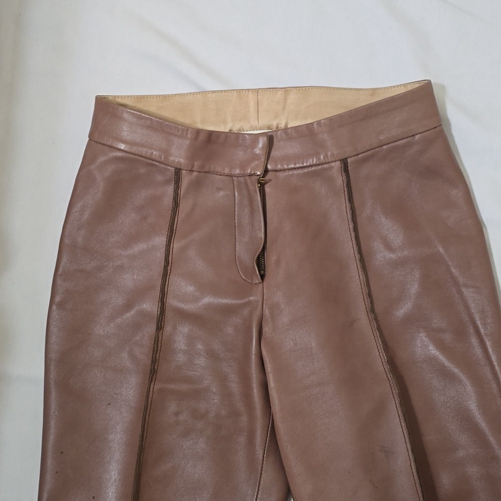 St John Collection Tan Leather Trousers‎ 2 - Picture 3 of 9